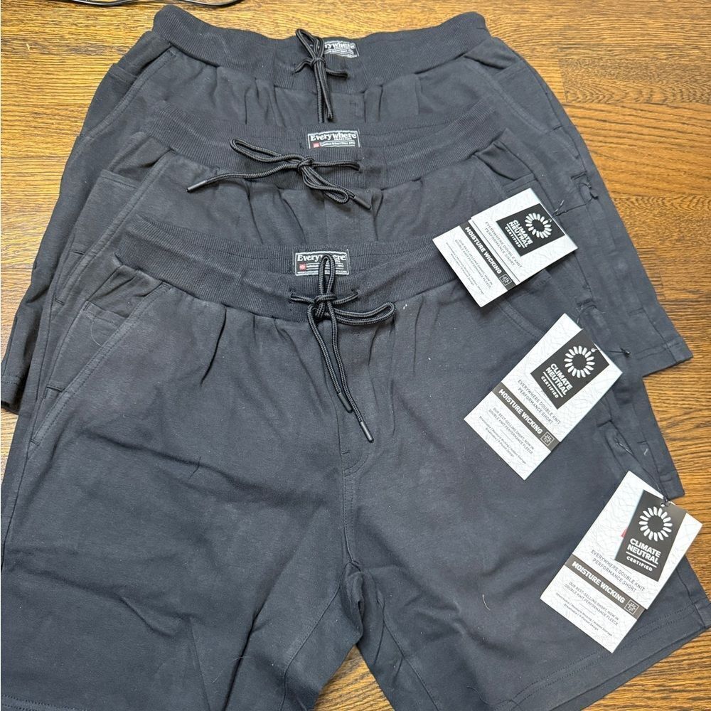 NWT- BUNDLE OF 3 Everywhere Men's Black Shorts- Size Small